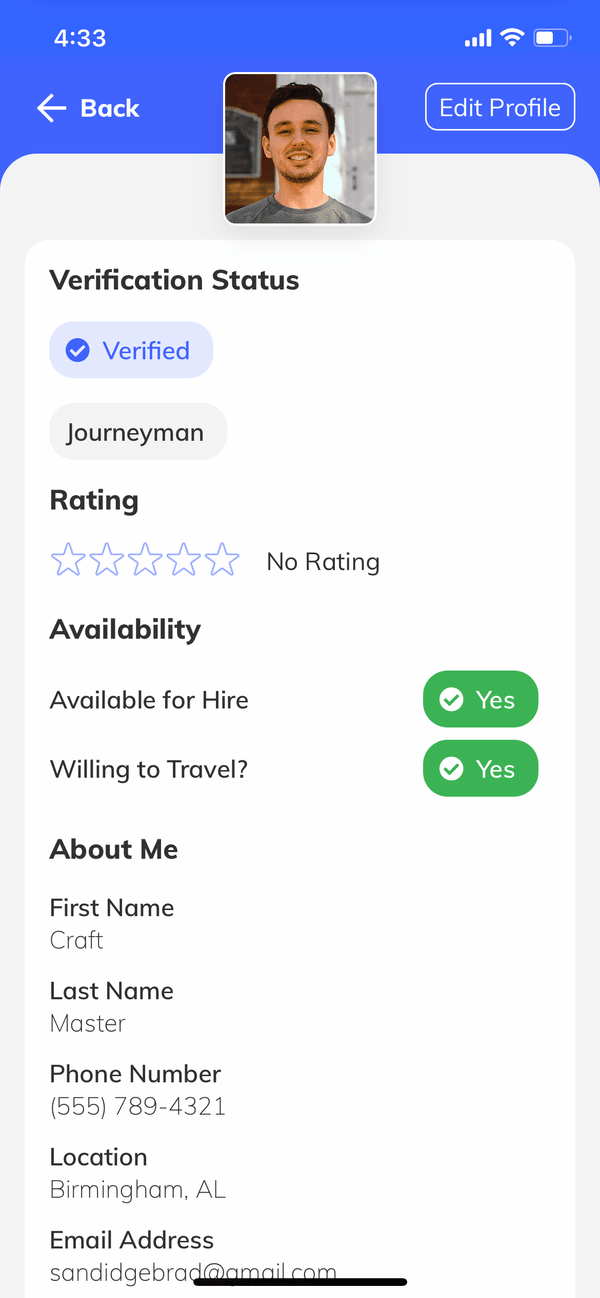 Market yourself with a customizable profile